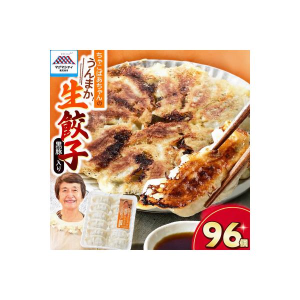 ちゃこばあちゃんの黒豚入りうんまか生餃子 96個入り　K027-002