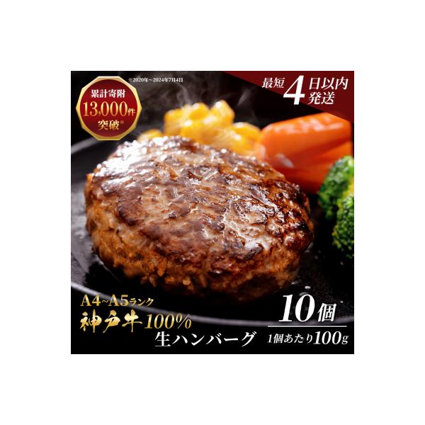 神戸牛 ハンバーグ 100g×10個  神戸ビーフ 国産 普段使い 肉 [No5698-1275]