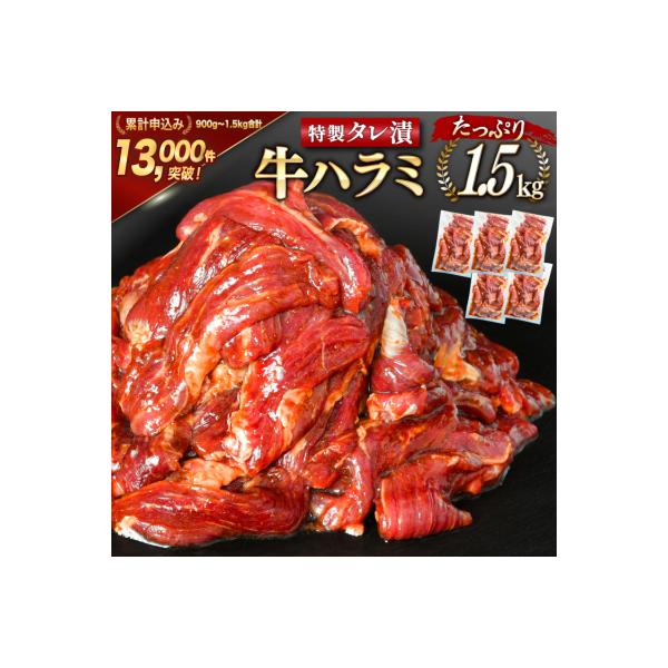 大人気!特製タレ漬 牛 ハラミ たっぷり 計1.5kg(300g×5p) [20563342]