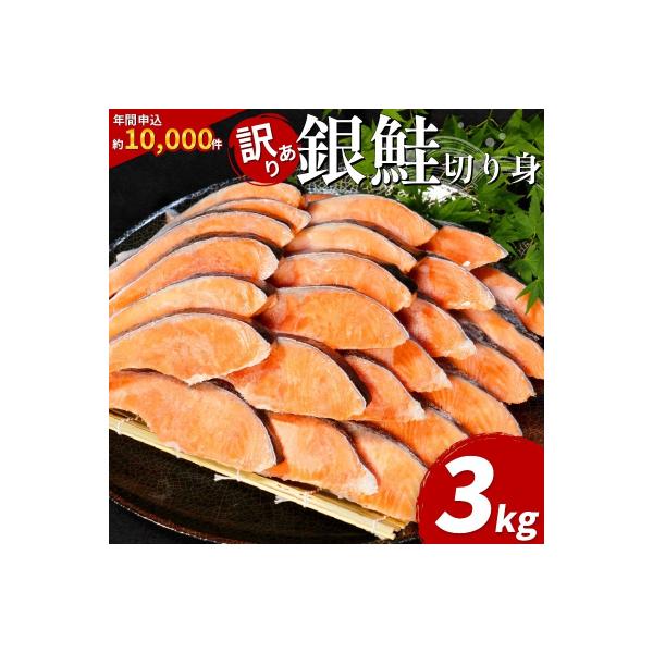 訳あり 銀鮭 切り身 3kg 冷凍 【北海道・沖縄・離島配送不可】