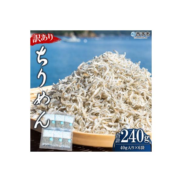 <【無添加・天日干し】　わけあり　お徳用ちりめん　40g×6袋>　しらす　じゃこ　魚　西予市　明浜