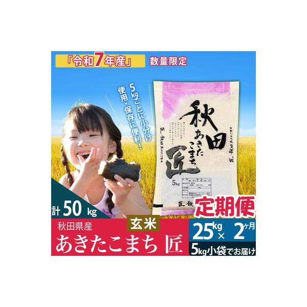 仙北市 🎋 【玄米】令和7年産 新米 【グルテンフリー】 早期受付《定期便4ヶ月》あきたこまち25kg|02_snk-020904s