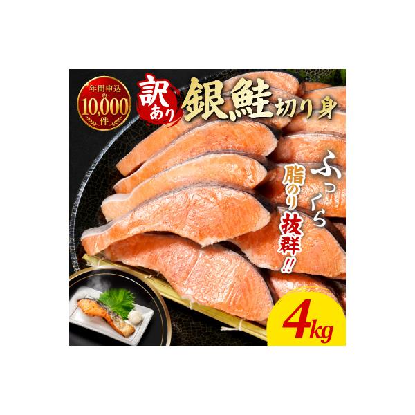 訳あり 銀鮭 切り身 4kg 冷凍 【北海道・沖縄・離島配送不可】