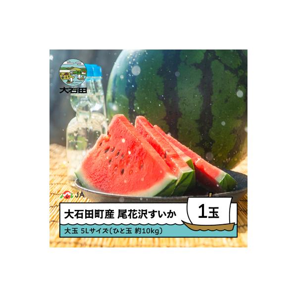【先行予約】尾花沢すいか 2026年産 大玉 5L×1玉(約10kg) ja-suo1x5
