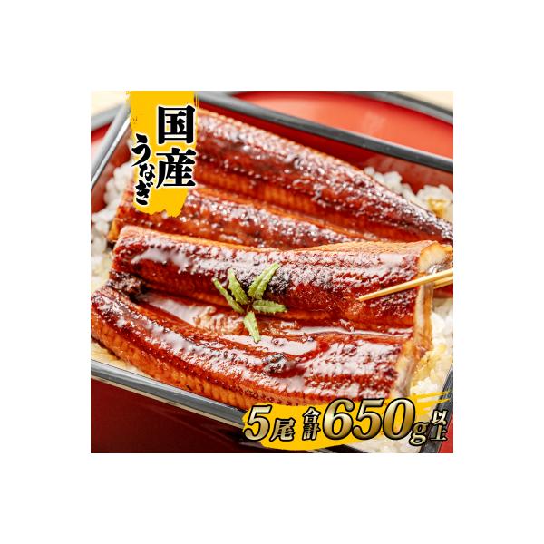 国産うなぎ 蒲焼き 境町秘伝のタレ 4度焼きあげ 5尾 計650g以上 簡易包装 タレ 山椒 付き