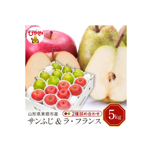 【2026年産】サンふじ&ラフランス 詰め合わせ 5kg 秀品 化粧箱入り hi027-211-r8