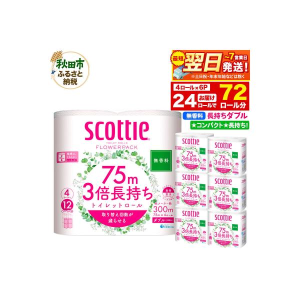 トイレットペーパー 3倍長持ち 24個 ダブル 秋田市オリジナル|15_nsc-100601db