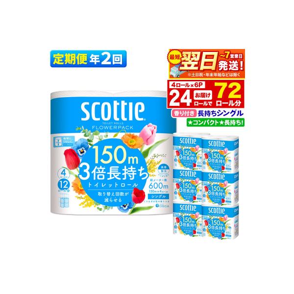 《2回定期便》トイレットペーパー 3倍長持ち 24個 シングル|15_nsc-100602sa