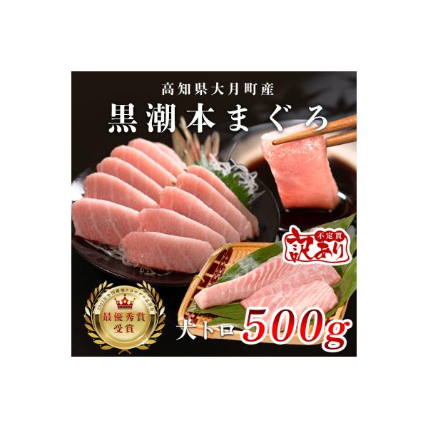 【訳アリ】養殖本マグロ 大トロ 500g 黒潮本まぐろ 刺身用 小分け柵 最優秀賞受賞 高知県大月町