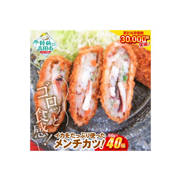 ゴロっとイカメンチ 60g×40個 合計2.4kg 冷凍 業務用 大容量 惣菜 揚げ物 フライ