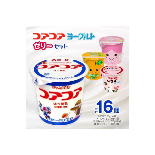 愛知ヨーク コアコアヨーグルト&国産ゼリーセット 16個入[108A04]
