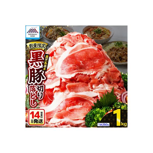 【14営業日以内に発送】【数量限定】鹿児島県産 黒豚切り落とし 1kg　K025-001_02