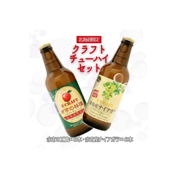【北海道限定】クラフトチューハイ「余市の林檎」&「余市産ナイアガラ」12本セット_Y034-0097