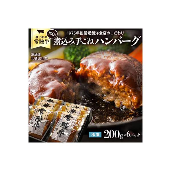 【茨城県共通返礼品】常陸牛100% 煮込みハンバーグ 200g×6パック [AU013ya]