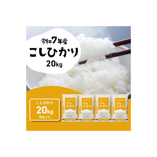 令和7年産 茨城県産 お米 コシヒカリ 精米 20kg (5kg×4袋)
