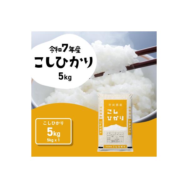 令和7年産 茨城県産 お米 コシヒカリ 精米 5kg (5kg×1袋)