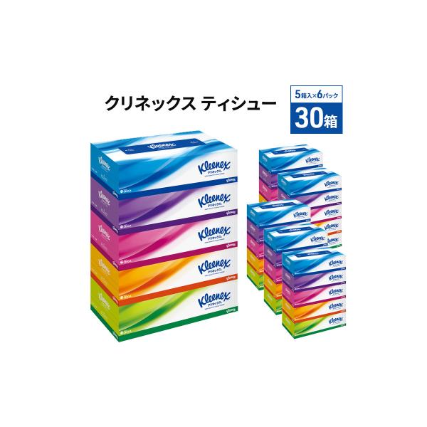 ティッシュ クリネックス 30箱 (5箱×6P)  ティシュー[No.5704-0885]