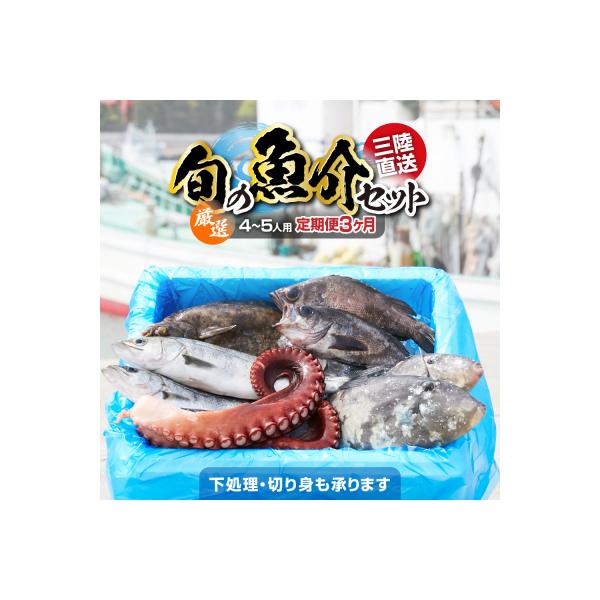 【3ヶ月定期便】厳選 三陸海の恵み詰め合わせ 4～5人用 下処理済 旬 魚 鮮魚 新鮮 天然 刺身