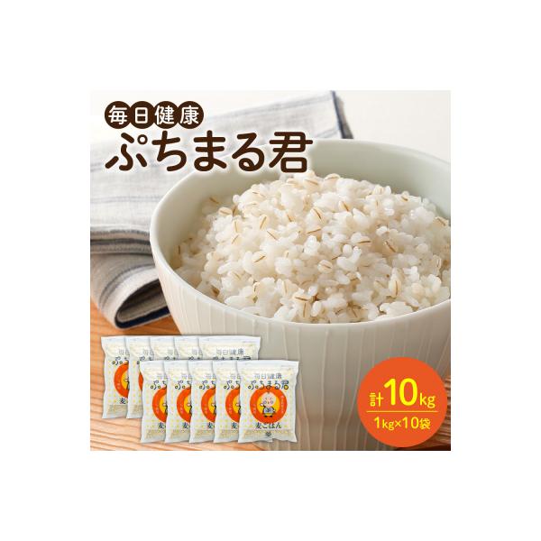 麦ごはん ぷちまる君 10kg 1kg×10袋 熊本県産大麦100% 小分け_006-1842