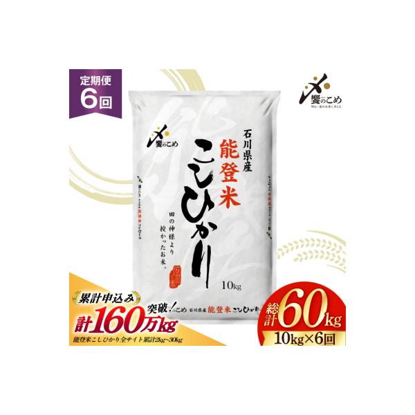 【さとふる限定】 米 定期便 能登米 こしひかり 10kg 6回 総計60kg 38601407