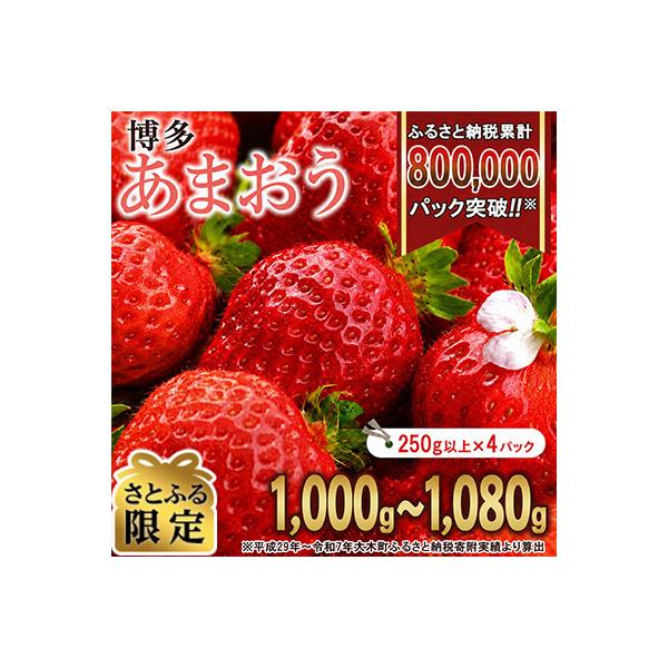 【さとふる限定】【2027年2月～順次発送】博多あまおういちご1000g以上(約250g×4パック)