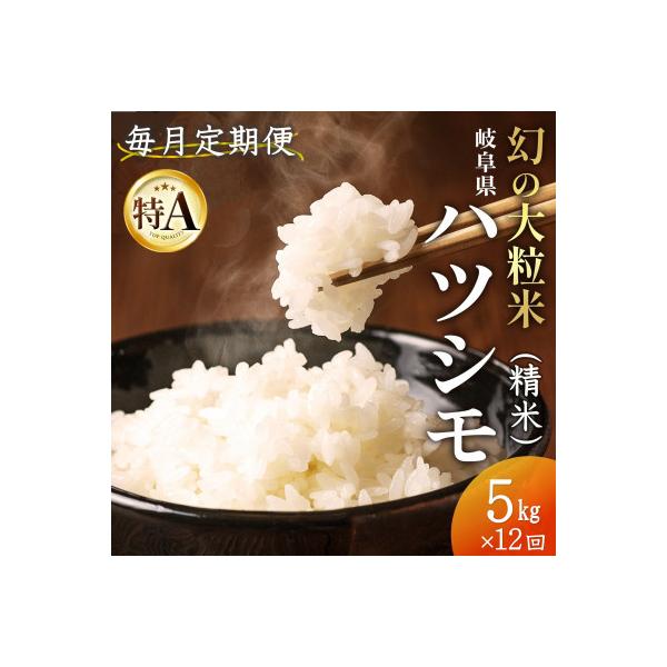 【毎月定期便】岐阜県産ハツシモ(精米) 5kg全12回