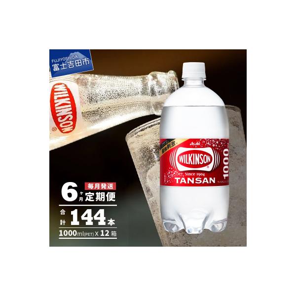 【毎月定期便】【6ヶ月お届け!】強炭酸水 ウィルキンソン タンサン 1L×2箱(計24本)全6回