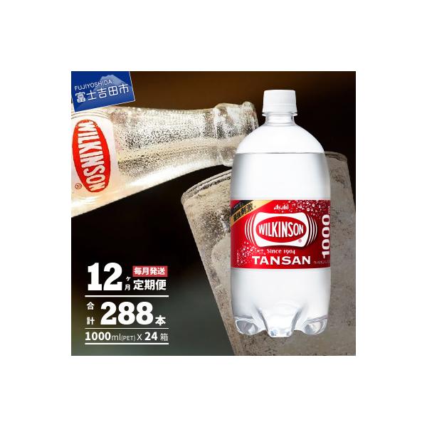 【毎月定期便】【12ヶ月お届け!】強炭酸水 ウィルキンソン タンサン 1L×2箱(計24本)全12回