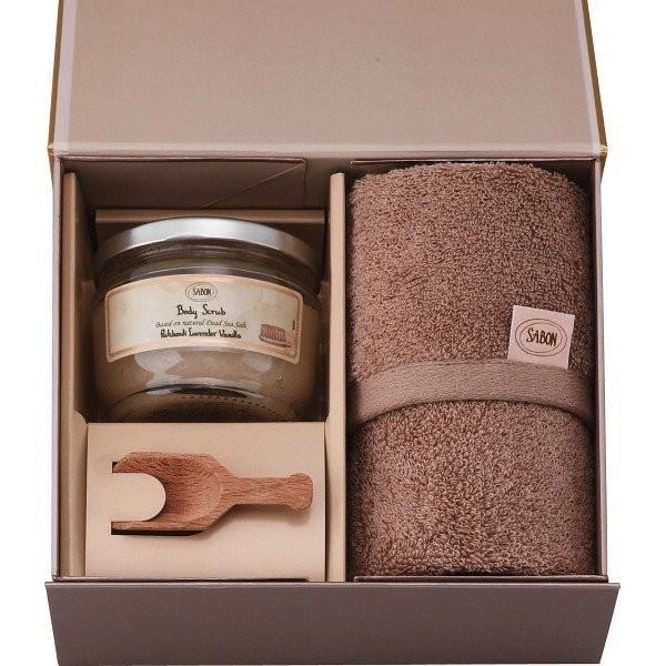 Sabon サボン ボディスクラブ320g オーガニックタオル ギフトセット