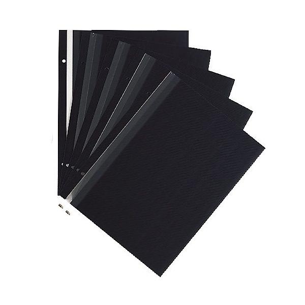 【まとめ売り】セキセイ フリーアルバム5冊＋スペア台紙4セット（黒） セキセイ セキセイ フリーアルバム スペア台紙 XP-25F 黒 5枚 A4