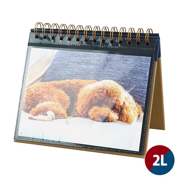 フォトアルバム 2L判写真20枚収納 飾れるリングフォトアルバム レッド