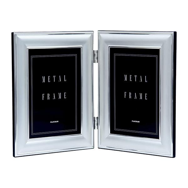 メタルフォトスタンド キャビネ 2L判 2面 シルバー 5601TK フジカラー