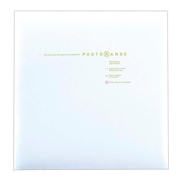 ■本体寸法：タテ335×ヨコ325×背巾35mm■本体重量：1500g　■表紙：印刷ポリプロピレン貼表紙■台紙：Lサイズ・フリー台紙(白) 20枚（ 貼付有効サイズ／タテ315×ヨコ270mm）■付属品：タイトルカード付、透明カバー付※補充...