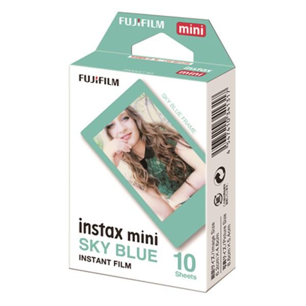 チェキ、吊るしカバー、スカイブルーのフィルム10枚 FUJIFILM チェキ フィルム instax mini スカイブルー 1P(10枚