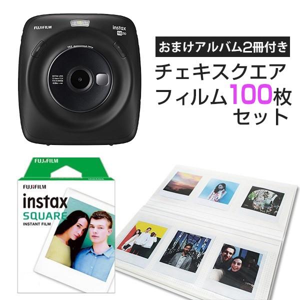 チェキ 本体 Instax Square Sq20 ブラック フィルム100枚 おまけアルバム2冊 お得 セット 富士フイルム A443 084 フイルム 雑貨 写楽 通販 Yahoo ショッピング