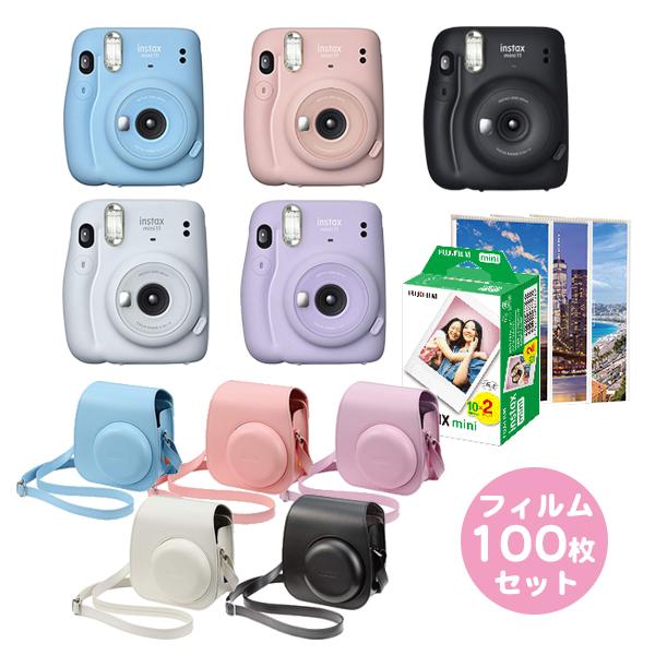 チェキ 本体 instax mini 11＆チェキ用フィルム100枚＆速写ケース