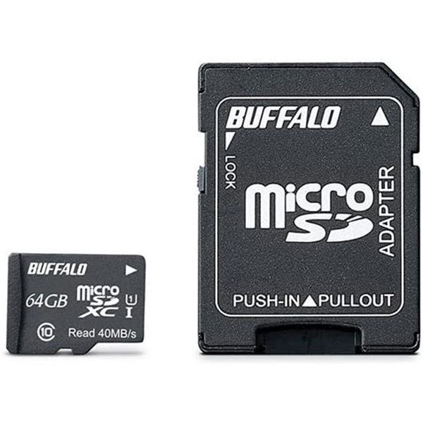 BUFFALO UHS-I Class1 microSDXCJ[h SDϊA_v^[t 64GB RMSD-064GU1SA