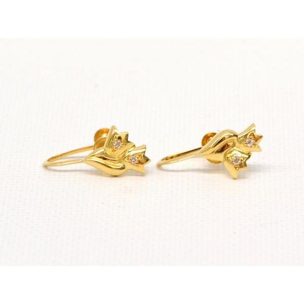 本物 Dior ディオール チューリップ 750YG K18 イエローゴールド