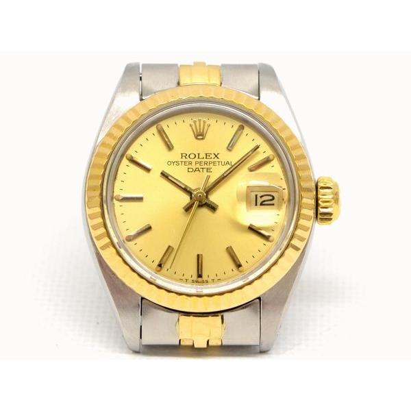 本物 Rolex ロレックス 6517 オイスターパーペチュアル デイト コンビ ヴィンテージ 腕時計 8番 19年 ゴールド文字盤 自動巻 レディース 中古 株式会社hirakoba 通販 Yahoo ショッピング