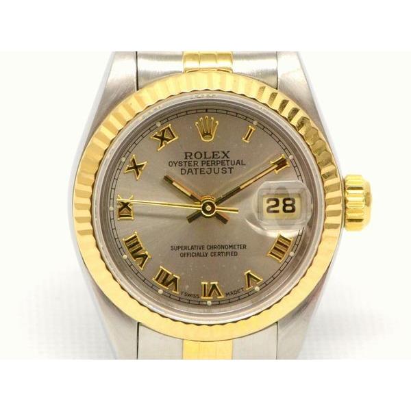 本物 Rolex ロレックス デイトジャスト コンビ 腕時計 シルバー文字盤 ローマ数字 T番 1996年 自動巻 イエローゴールド レディース 中古 株式会社hirakoba 通販 Yahoo ショッピング