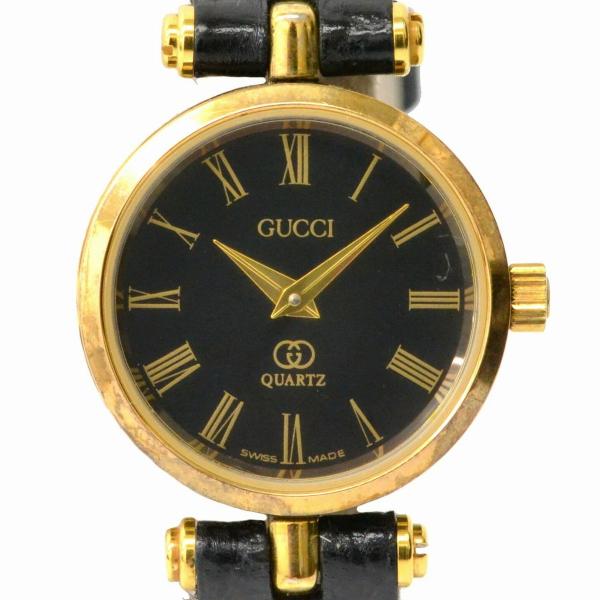 本物 Gucci グッチ オールドグッチ ヴィンテージ ラウンド型 腕時計 Qz クオーツ 電池式 レザーベルト ブラック文字盤 黒 レディース 中古 Buyee Buyee 日本の通販商品 オークションの代理入札 代理購入