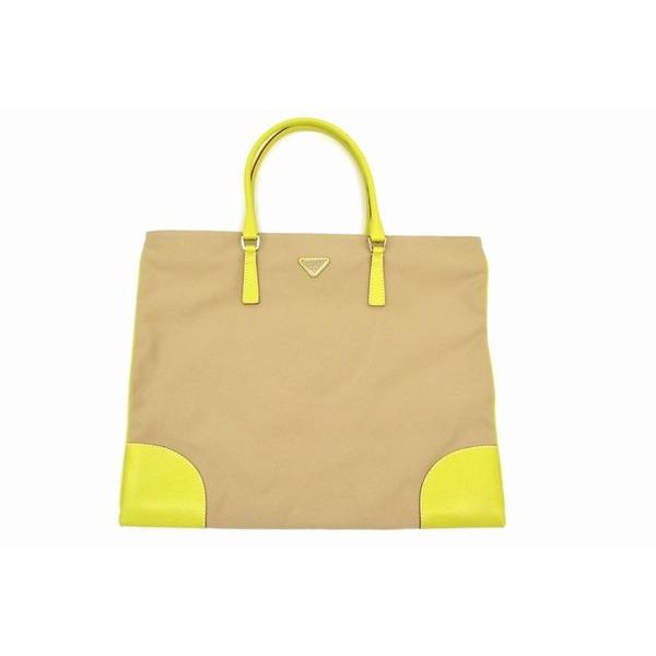 本物 PRADA プラダ BN0540 バイカラー ヴィンテージ トートバッグ 
