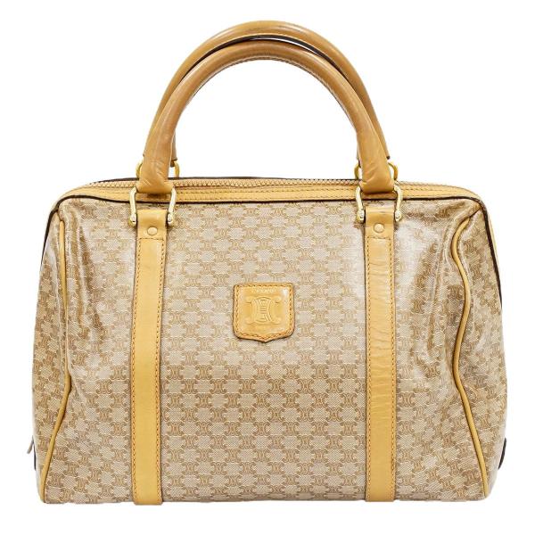 本物 セリーヌ CELINE マカダム ヴィンテージ ハンドバッグ ミニ