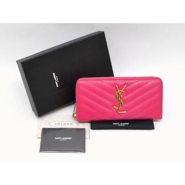 本物 Ysl Yves Saint Laurent イヴ サンローラン モノグラム ラウンドファスナー 長財布 キルティング ピンク ゴールド金具 レザー 中古 株式会社hirakoba 通販 Yahoo ショッピング