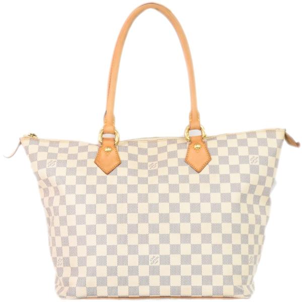 良品　ルイヴィトン　サレヤMM ダミエアズール　白　N51185 トートバッグ LOUIS VUITTON 本物 ルイヴィトン LV サレヤ MM ダミエ アズール