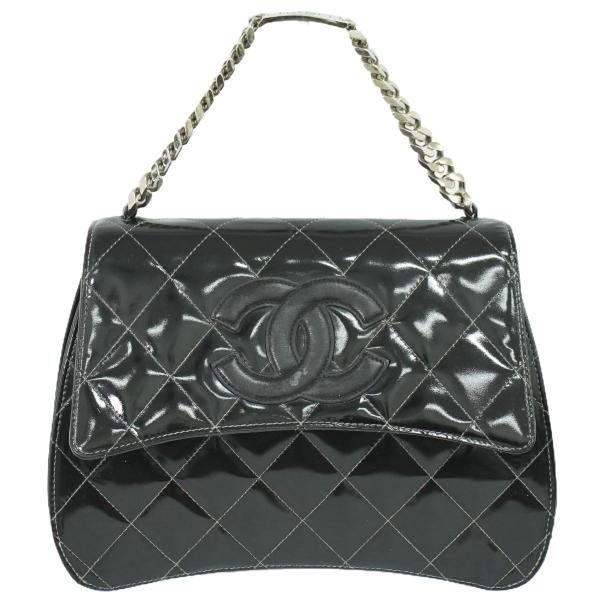 本物 シャネル CHANEL ココマーク マトラッセ ハンドバッグ パテント 