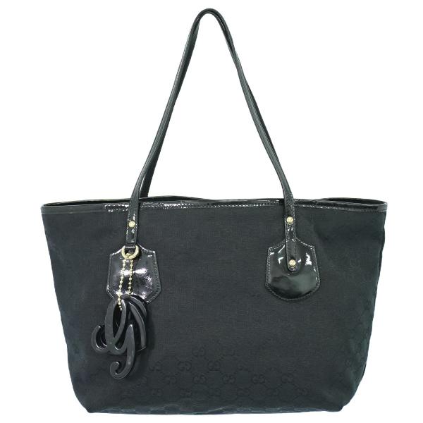 GUCCI 本物 グッチ GGキャンバス パテントレザー トートバッグ GUCCI 本物 グッチ GGキャンバス パテントレザー トートバッグ