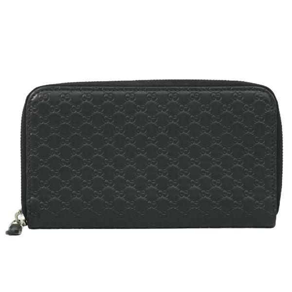 GUCCI グッチ ラウンドジップ 長財布 ブラック シマ GG レザー 箱付き GUCCI（グッチ） 本物 グッチシマ レザー ラウンドファスナー 長財布