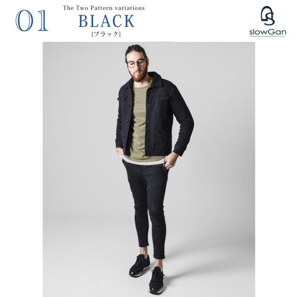 デニムジャケット メンズ 秋冬 秋服 星柄 Gジャン ブルゾン ランチジャケット アウター ボア Slowgan ブラック ブリーチ スローガン S Xl 正規取扱店 防寒 フリース