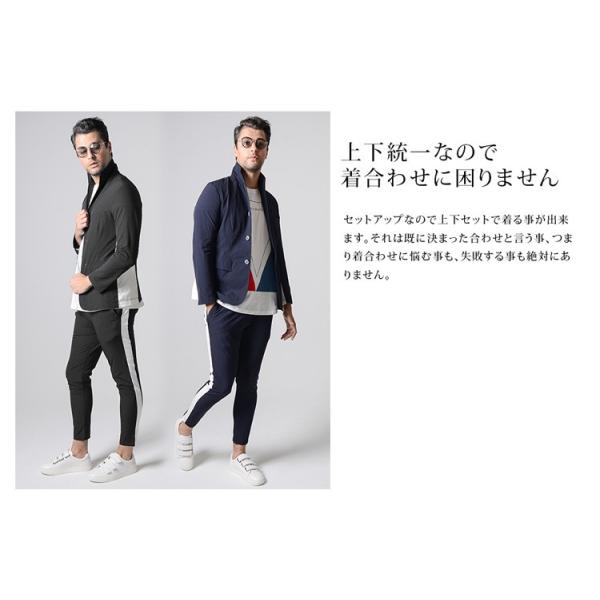 Slowgan スローガン セットアップ メンズ 秋 秋服 ナイロン イタリアンカラー サイドライン スーツ上下 ネイビー ブラック S Xl Buyee Servis Zakupok Tretim Licom Buyee Pokupajte Iz Yaponii